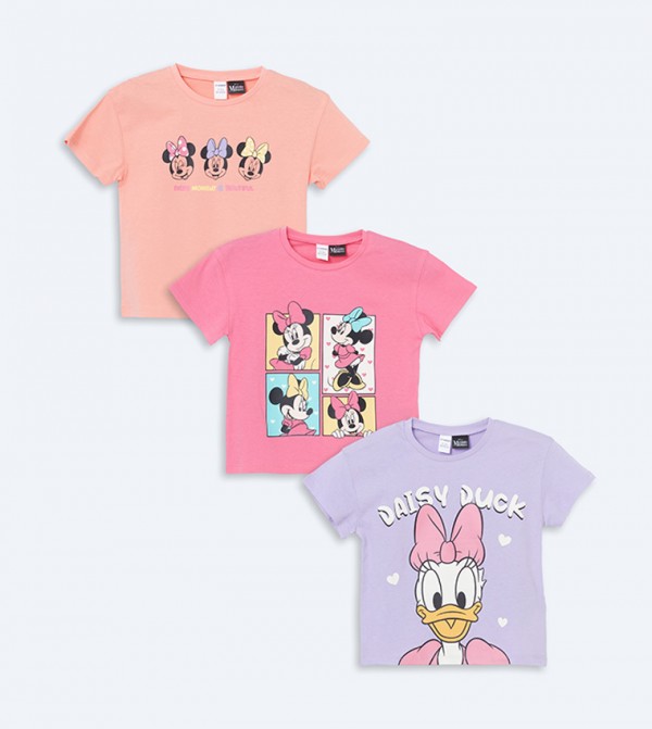 Pack of 3 Minnie Mouse Printed T-Shirts