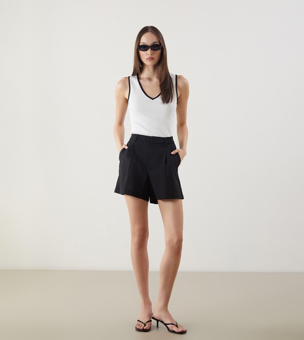 Loose Fit Linen Blend Shorts
