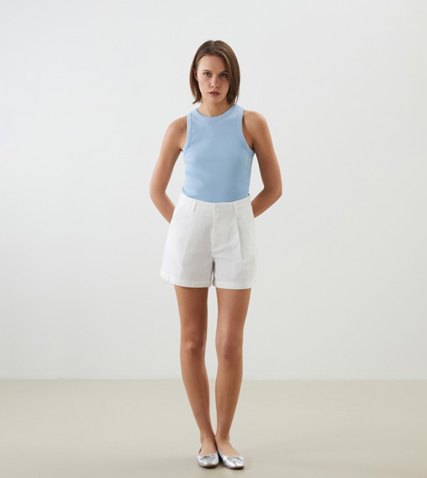 Loose Fit Linen Blend Shorts