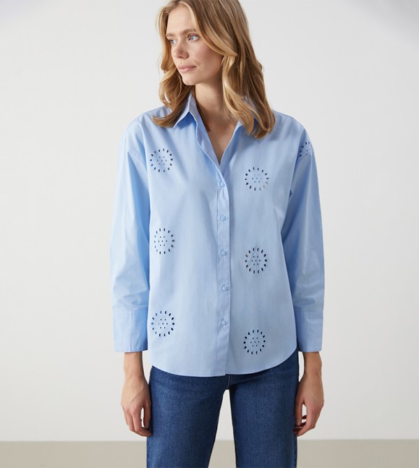 Schiffli Long Sleeves Shirt