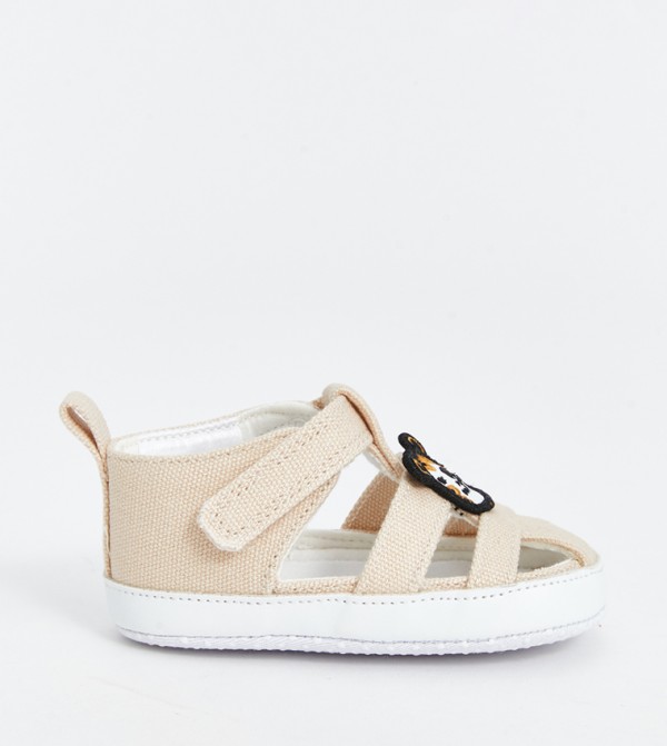 Appliqued Velcro Closure Fisherman Sandals