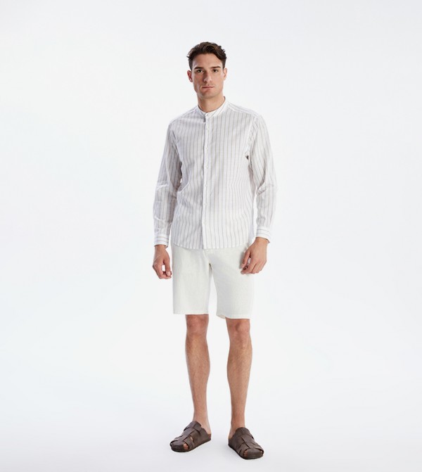 Striped Regular Fit Long Sleeves Poplin Shirt