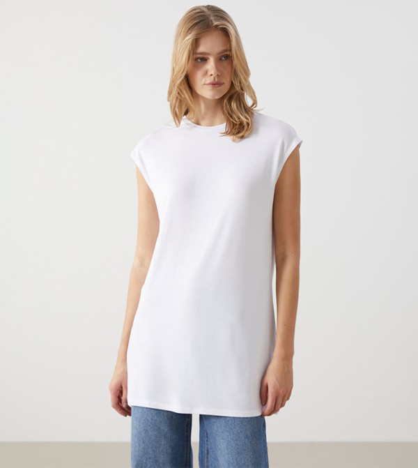 Solid Cap Sleeves Tunic
