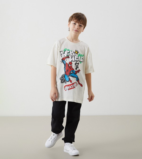 Spiderman Printed Crew Neck T-Shirt