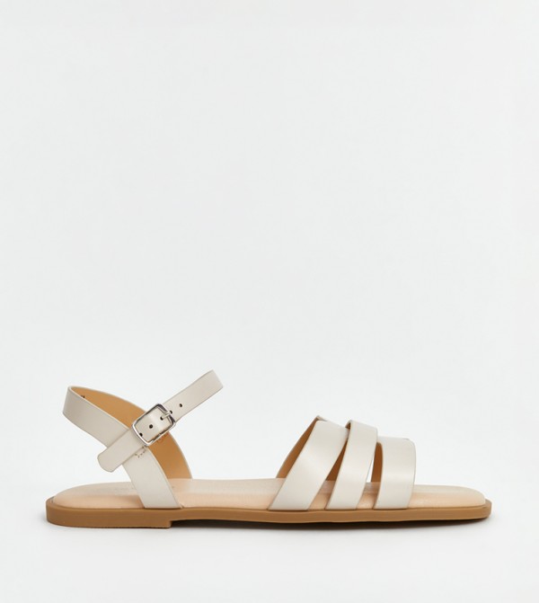 Strappy Ankle Loop Flat Sandals