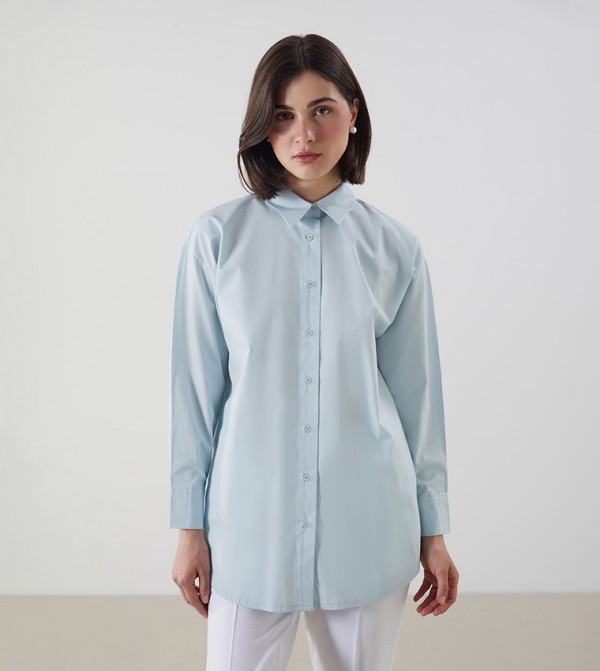 Solid Long Sleeves Tunic Shirt