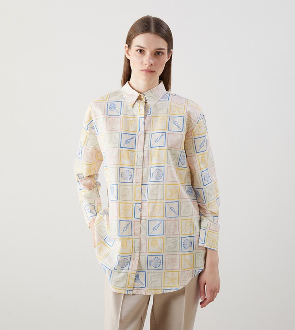 Printed Long Sleeves Shirt Tunic