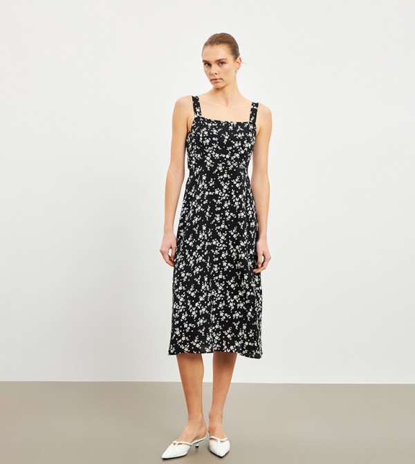 Floral Strappy Midi Dress