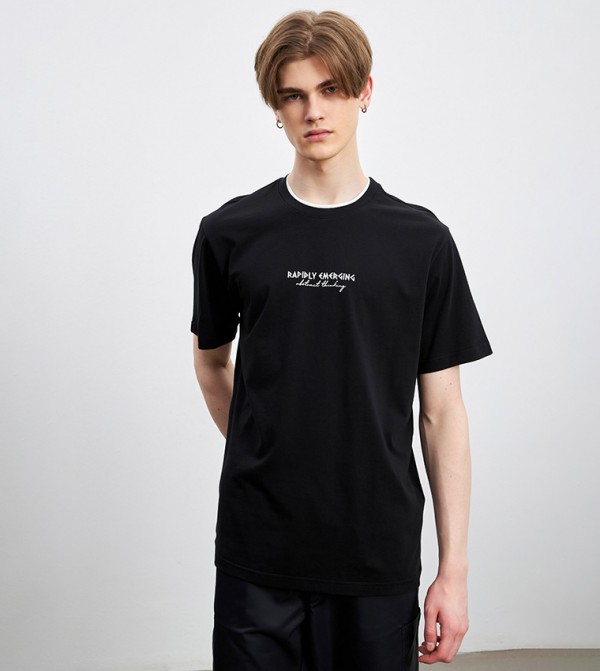 Printed Crew Neck Short Sleeves T-Shirt