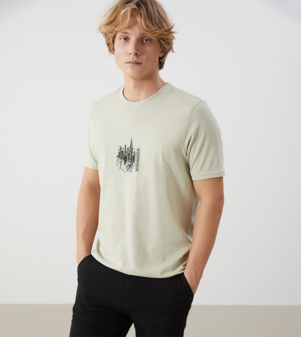 Printed Crew Neck T-Shirt