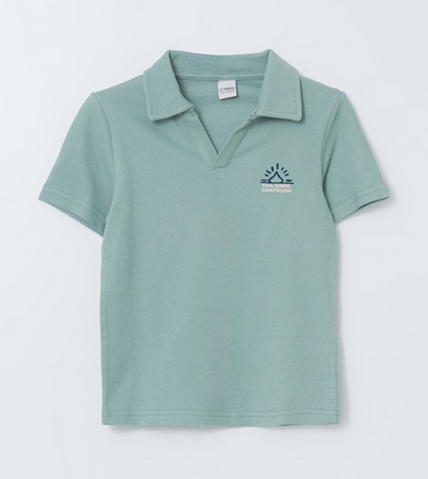 Embroidered Short Sleeves Polo T-Shirt