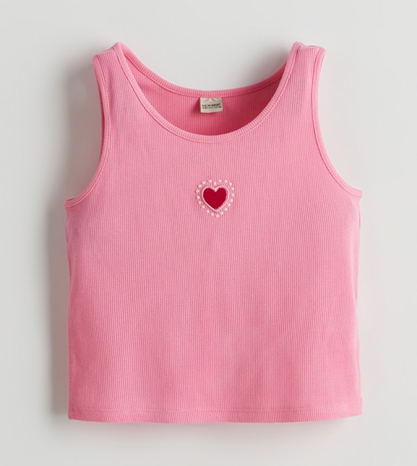 Textured Crew Neck Crop Top