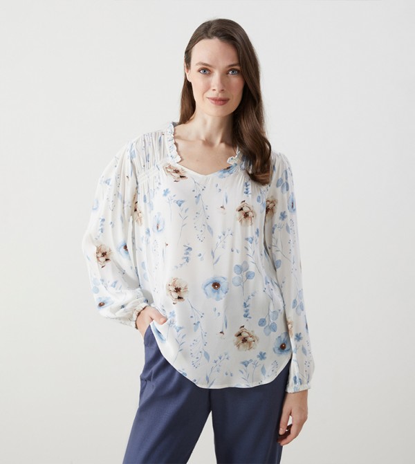 Floral Printed Long Sleeves Top