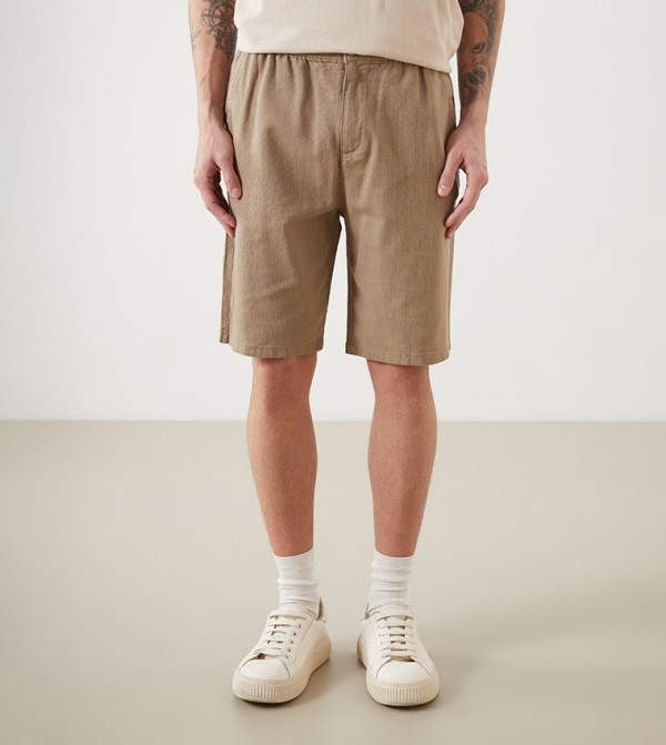 Linen Look Standard Fit Shorts