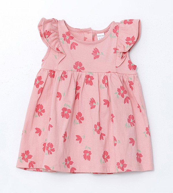 Floral Print Crew Neck Dress