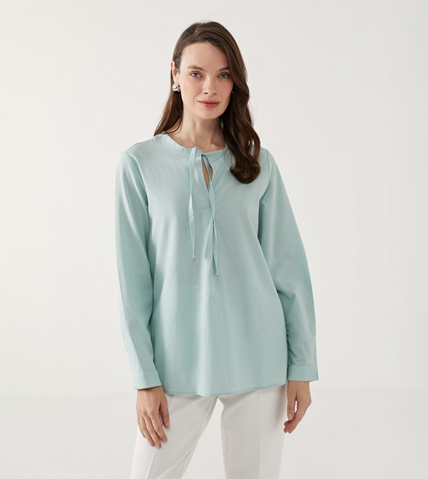 Solid Tie-Up Neck Top