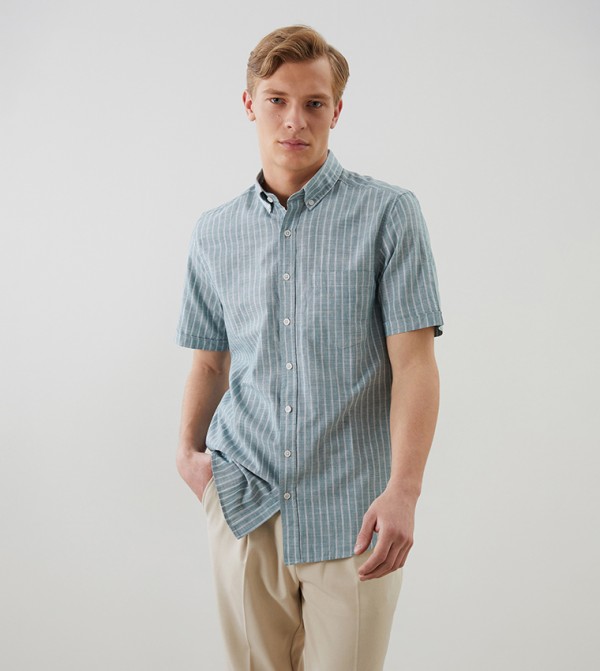 Striped Short Sleeves Casual Shirt