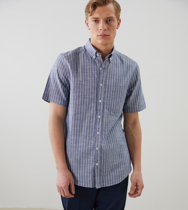 Striped Short Sleeves Casual Shirt
