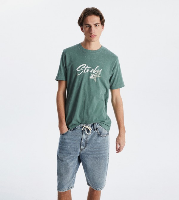 Printed Crew Neck Short Sleeves T-Shirt