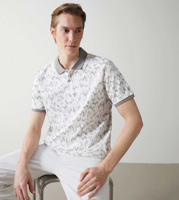 Patterned Short Sleeves Polo T-Shirt