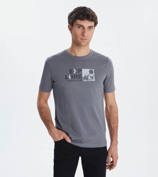 Printed Crew Neck Jersey T-Shirt