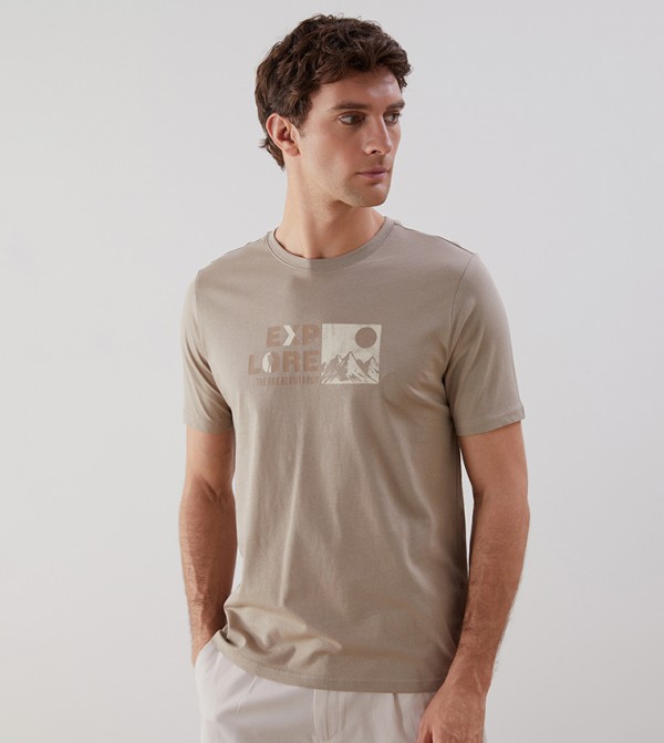 Printed Crew Neck Jersey T-Shirt