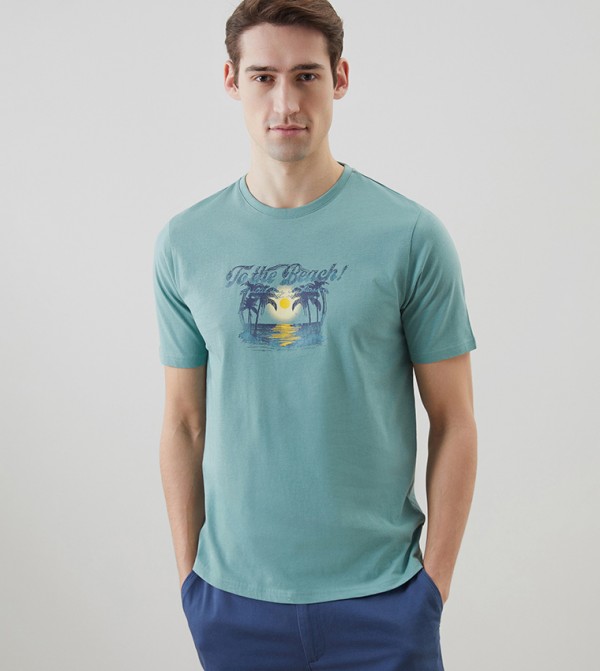 Printed Crew Neck Jersey T-Shirt