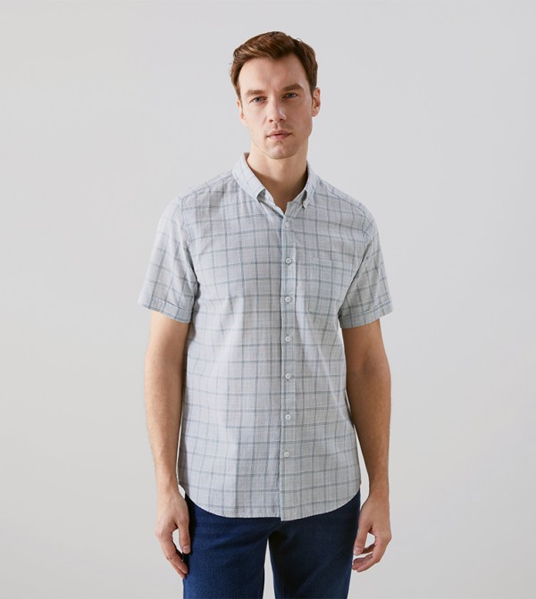 Plaid Short Sleeves Shirt