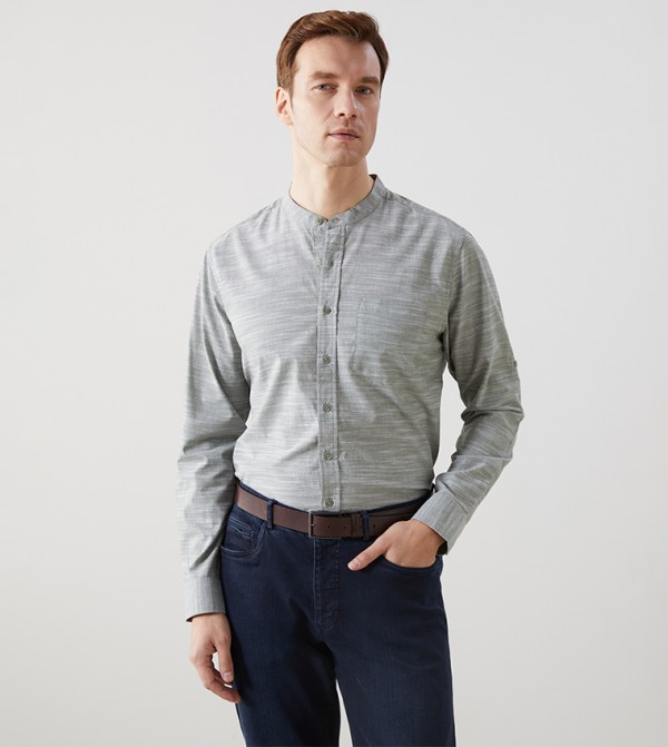 Textured Long Sleeves Shirt