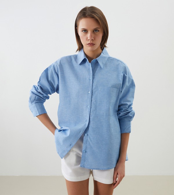 Solid Classic Collar Long Sleeves Shirt