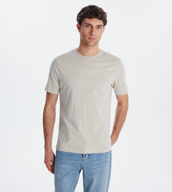 Printed Crew Neck Jersey T-Shirt
