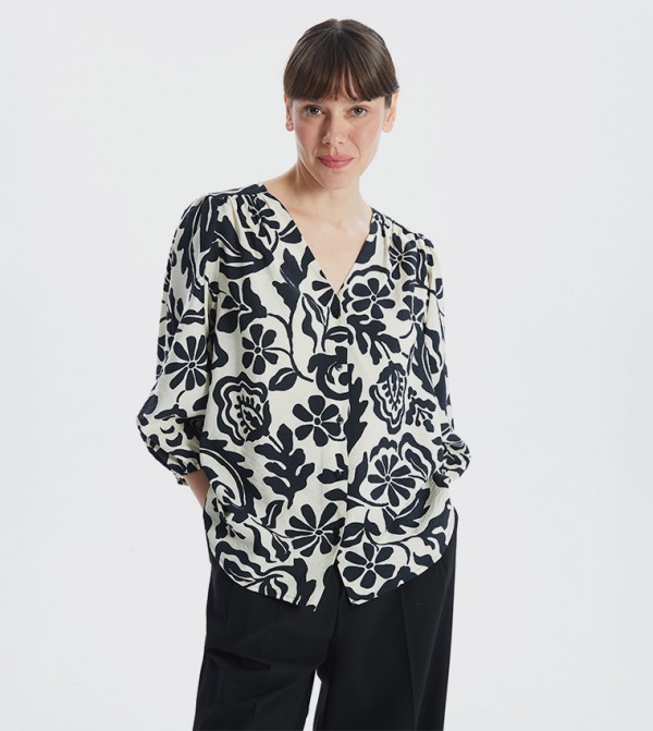 Floral Printed V-Neck Top