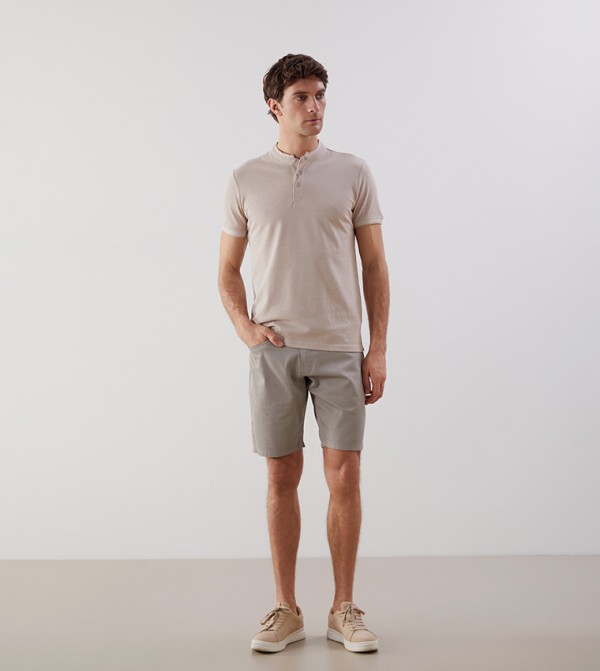 Textured Short Sleeves T-Shirt