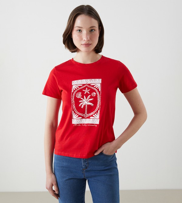 Printed Crew Neck T-Shirt