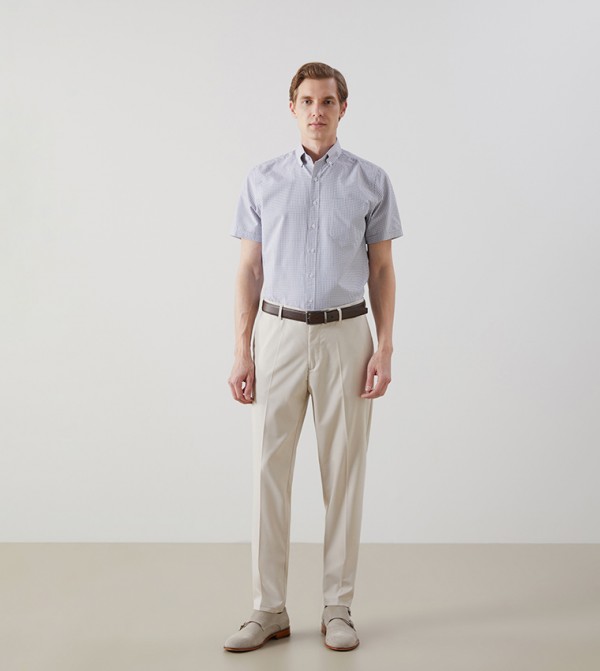 Solid Slim Fit Formal Trousers