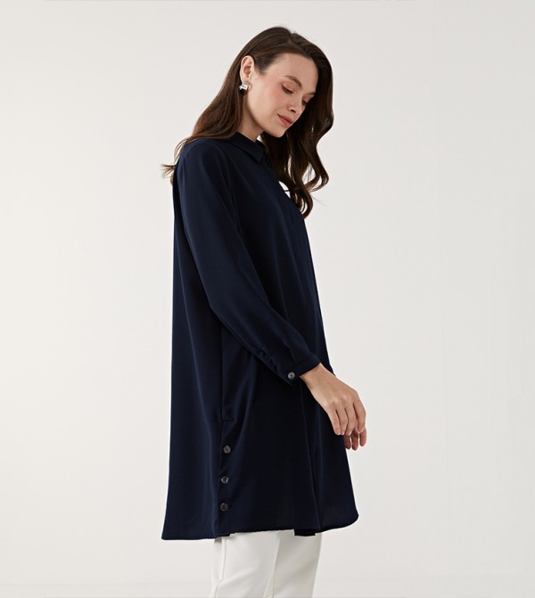 Button Detail Long Sleeves Tunic