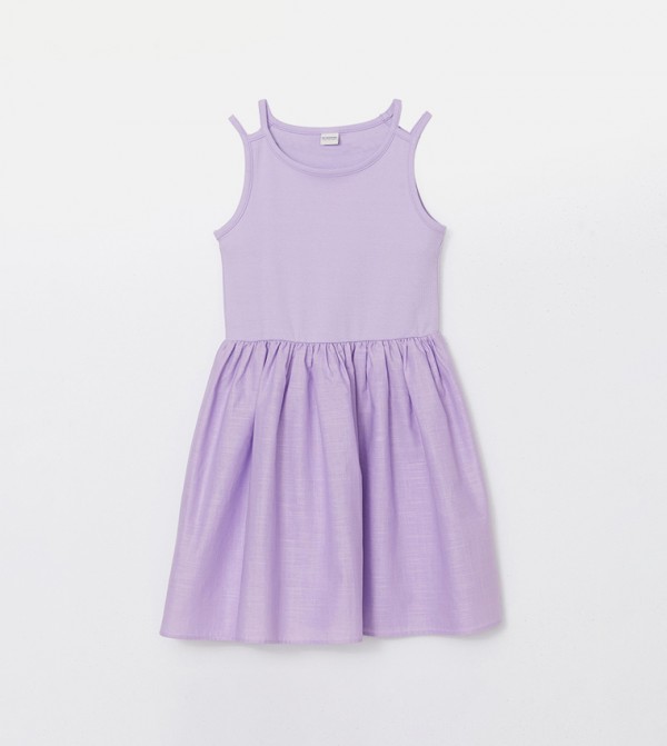 Solid Pleated Midi Dress