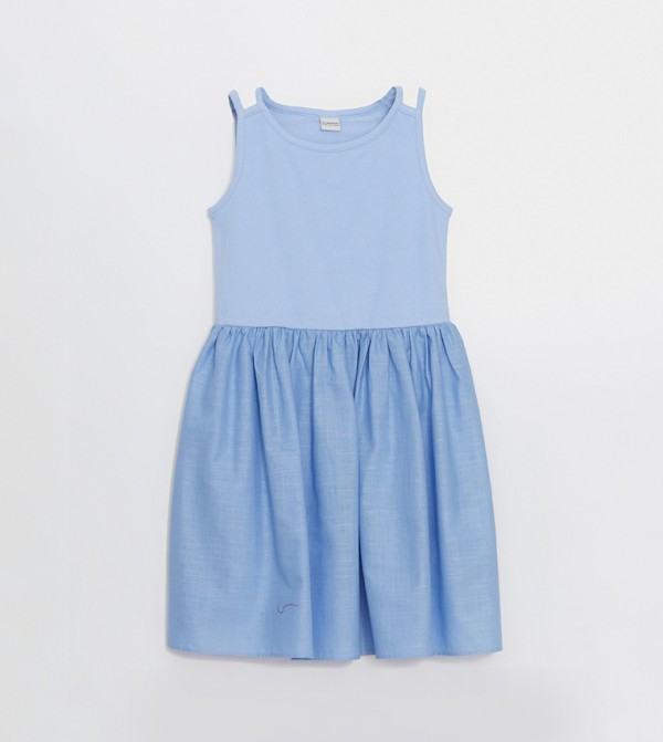 Solid Pleated Midi Dress