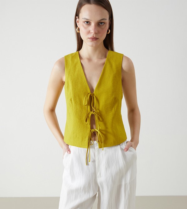 Solid Crop Waistcoat