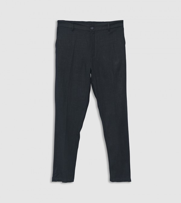 Solid Straight Fit Trousers