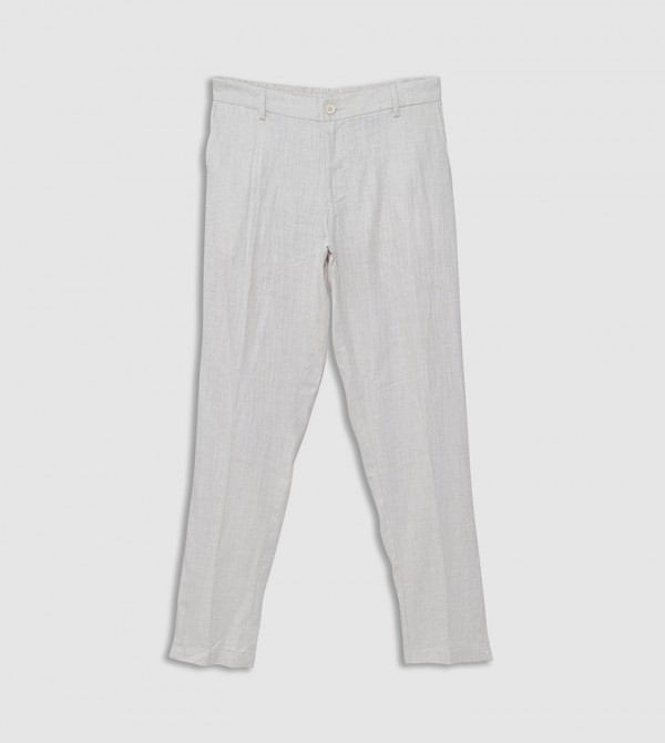 Solid Straight Fit Trousers