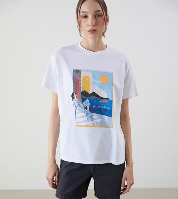 Printed Short Sleeves Casual T-Shirt