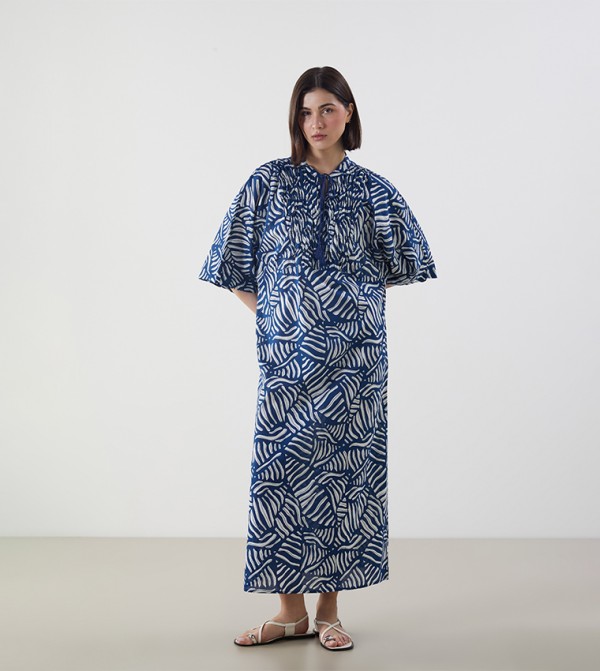 Printed Long Sleeves Maxi Dress