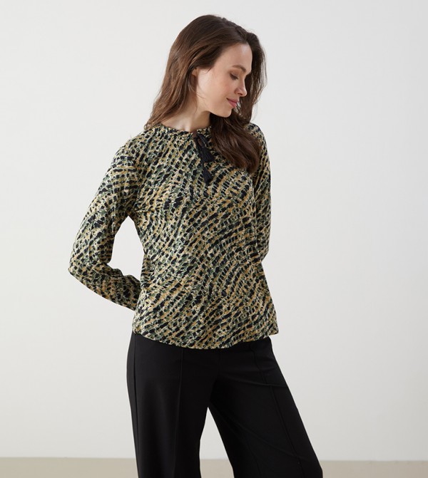 Patterned Long Sleeves Top
