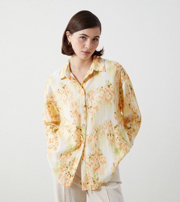 Floral Patterned Long Sleeves Shirt