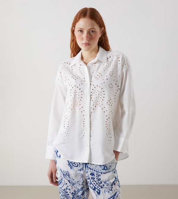 Openwork Long Sleeves Shirt
