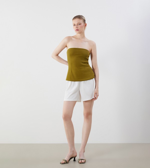 Textured High Waist Shorts