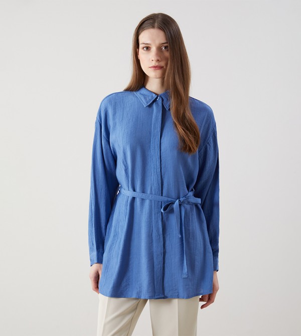 Solid Long Sleeves Tunic Shirt