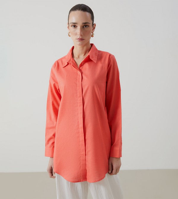 Concealed Placket Long Sleeves Shirt