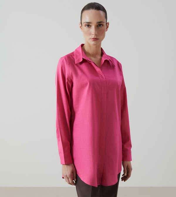 Concealed Placket Long Sleeves Shirt